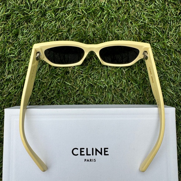Celine MONOCHROMS CL40197U 39A Cat Eye Yellow Grey Lens Sunglasses - Picture 10 of 13